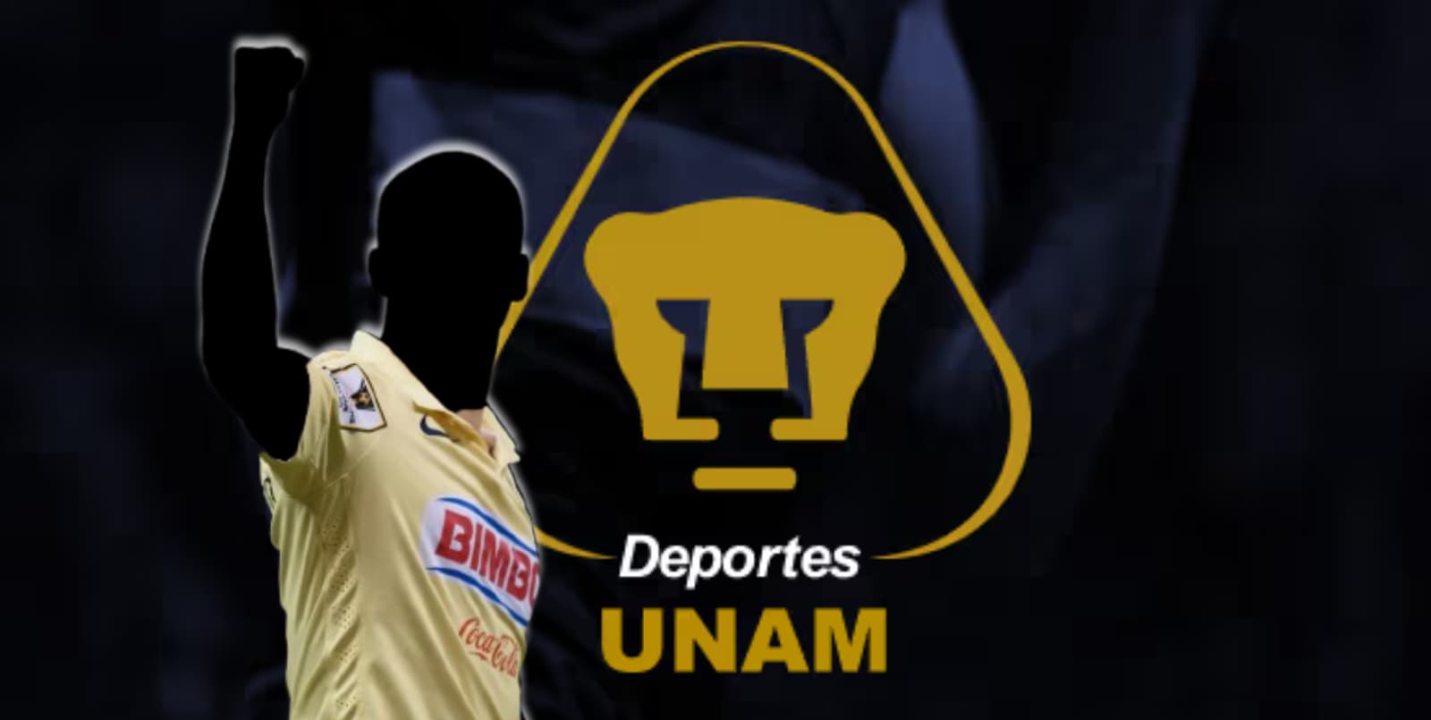 Jugador incógnito del América junto al escudo de Pumas / FOTO TUDN