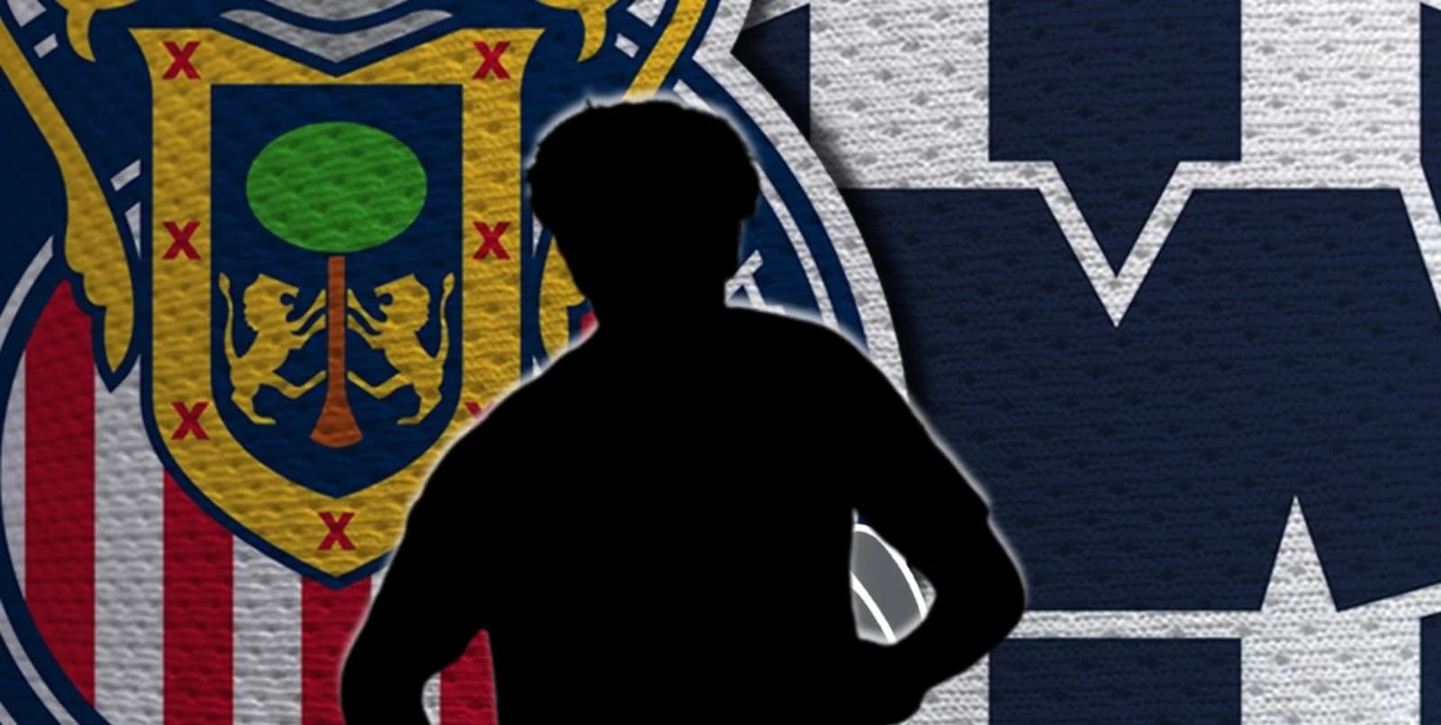 Jugador incógnito junto a los escudos de Chivas y Rayados / FOTO INSTAGRAM