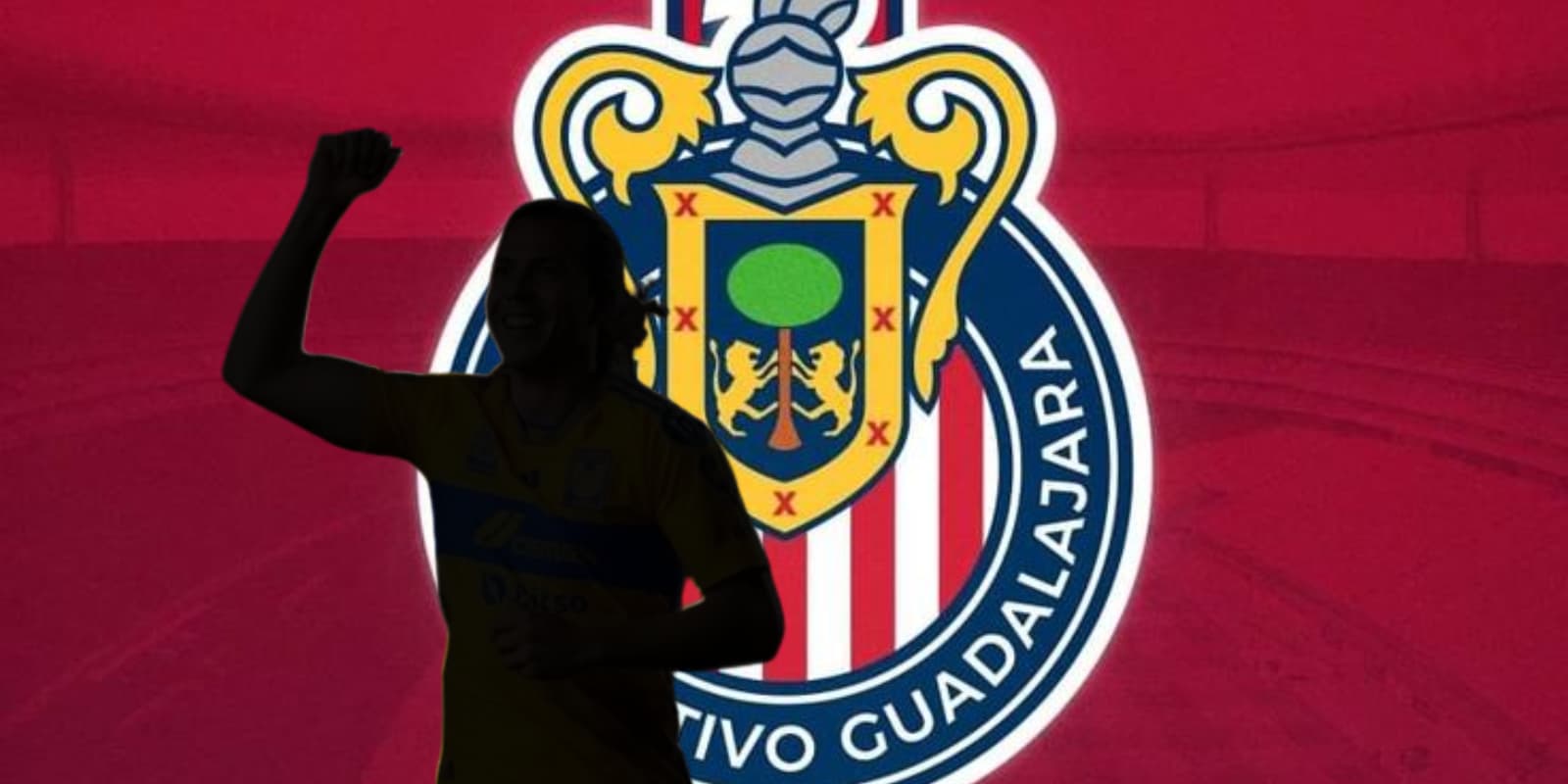 Jugador incógnito junto al escudo de Chivas / FOTO ONE FOOTBALL