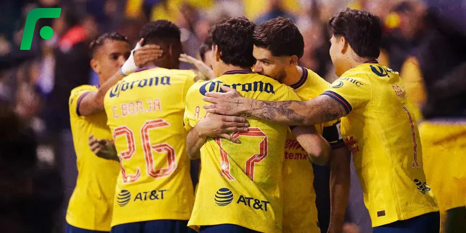 Jugadore del América, festejando goles (Fuente: MEXSPORT)