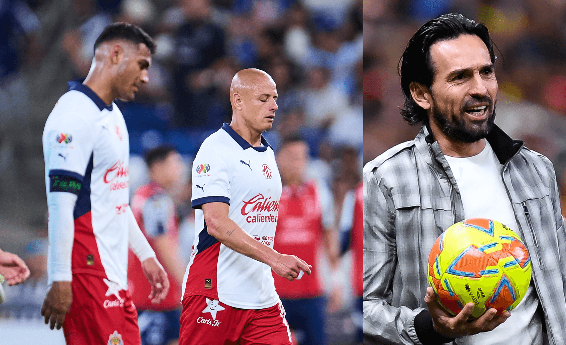 Jugadores de Chivas salen del cotejo ante Rayados desmotivados, Espinoza a la derecha tiene un balón (Fuente: Mexsports)