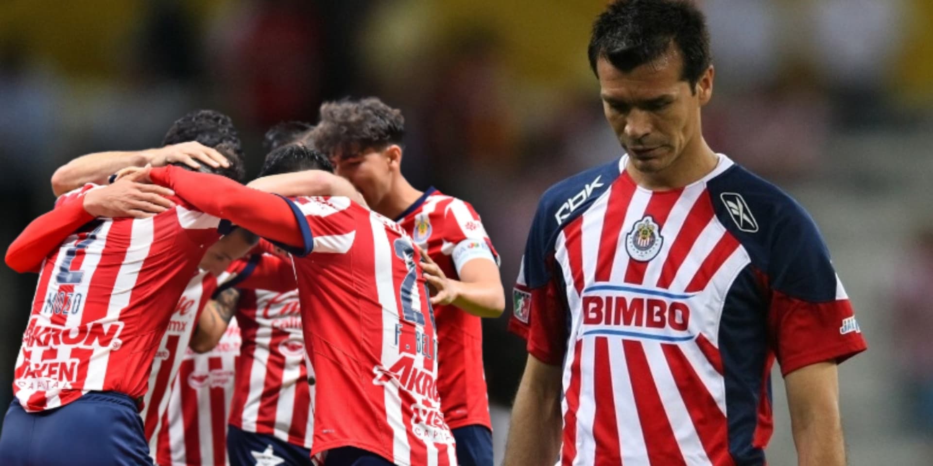 Jugadores de Chivas y Jared Borgetti (Fuente: MEXSPORT)