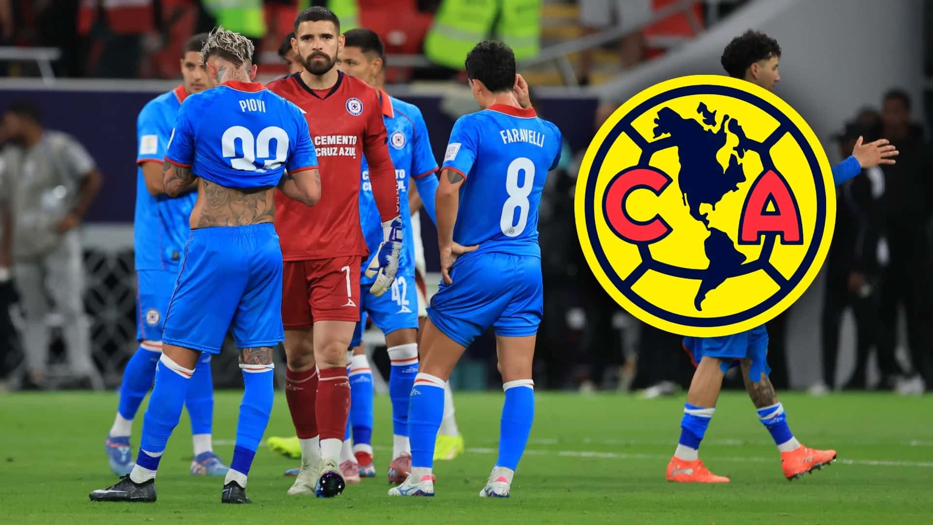 Jugadores de Cruz Azul tras la eliminación ante Flamengo