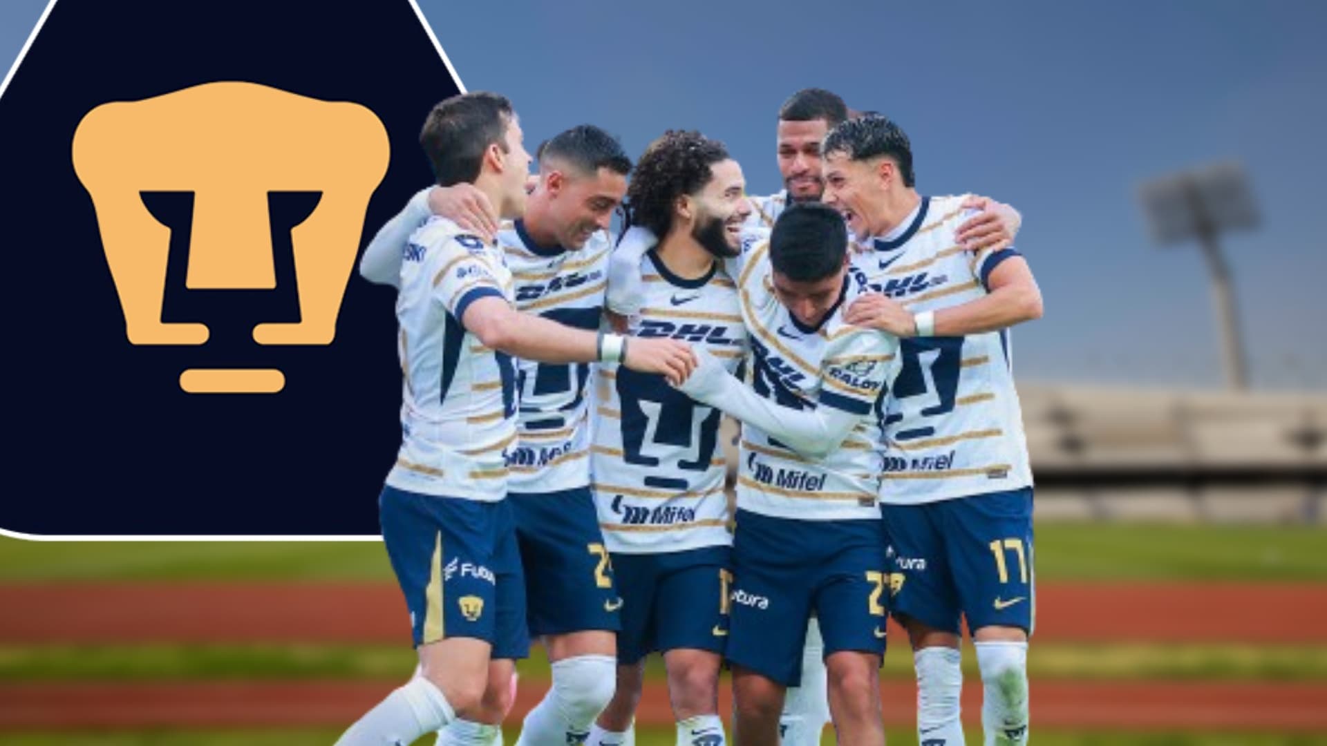 Jugadores de Pumas festejando el gol vs Pachuca / Foto: PumasMX