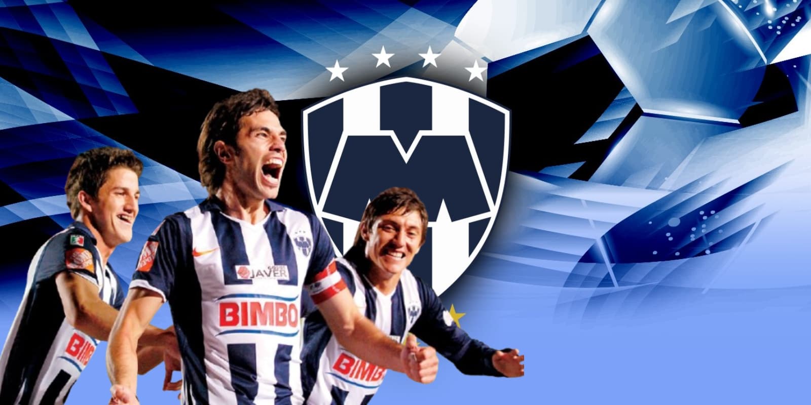 Jugadores de Rayados junto al escudo del club / FOTO RAYADOS