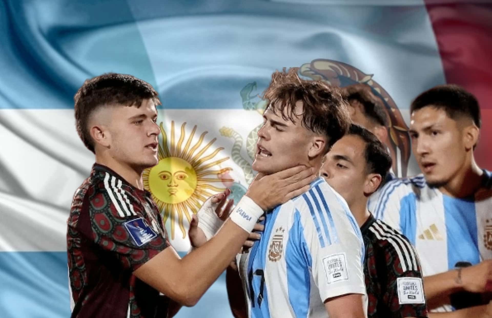 Jugadores de Selección Mexicana y Argentina Sub-20/ Foto AFA.