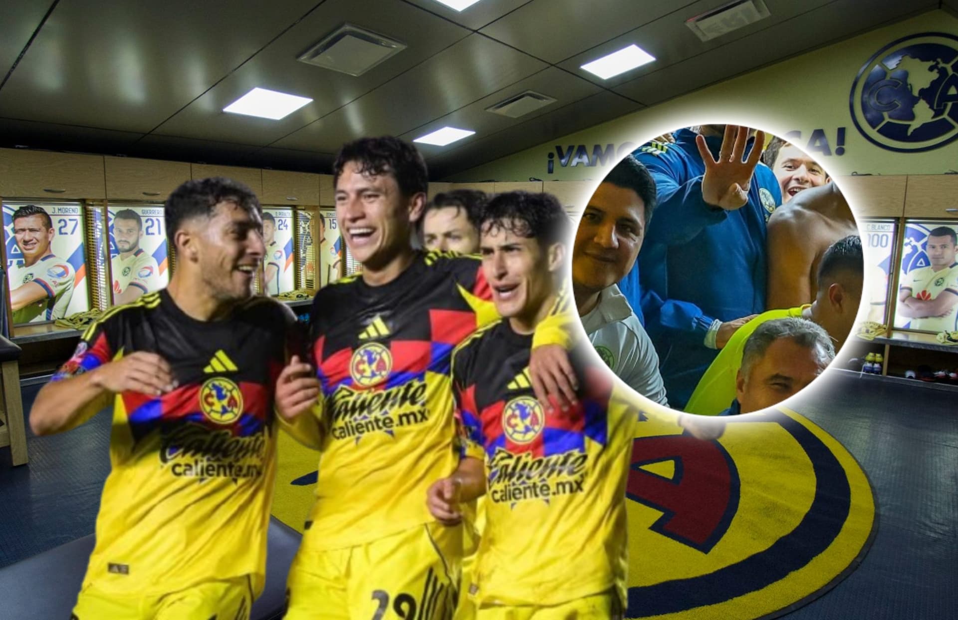 Jugadores del América y vestidor/ Foto 'X'.