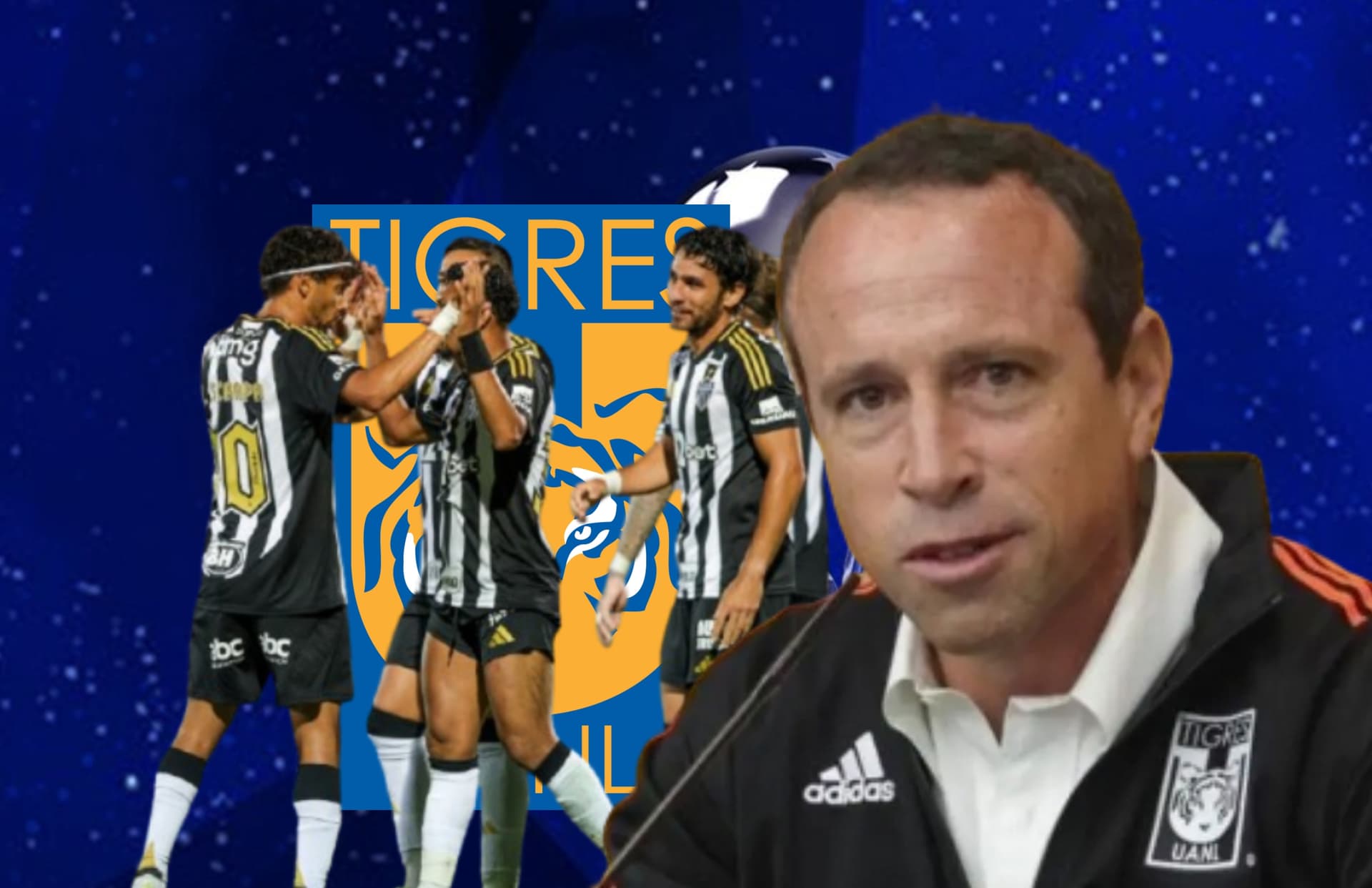 Jugadores del Atlético Mineiro y Gerardo Torrado/Foto CONMEBOl.