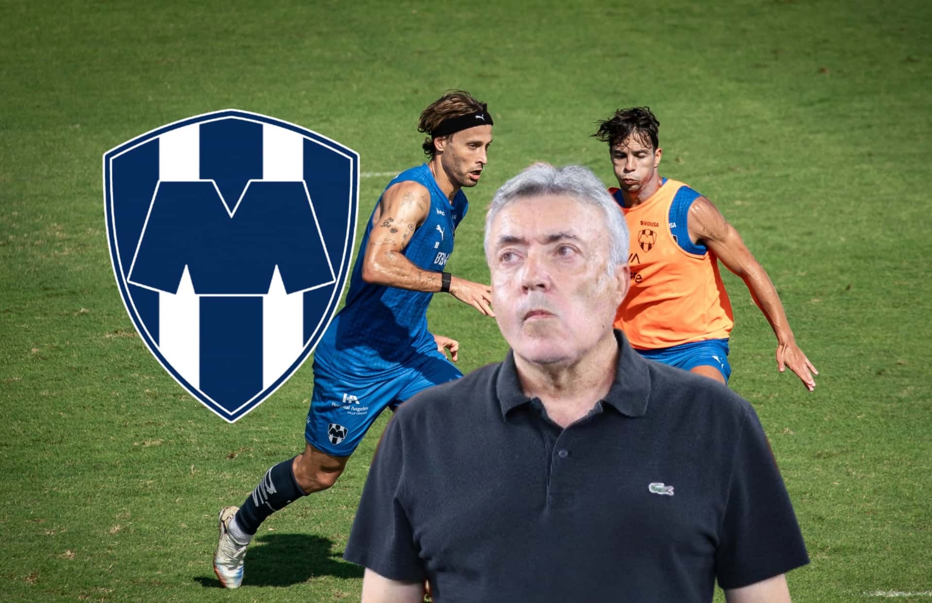 Jugadores en entrenamiento y Domenec Torrent/ Foto Rayados.