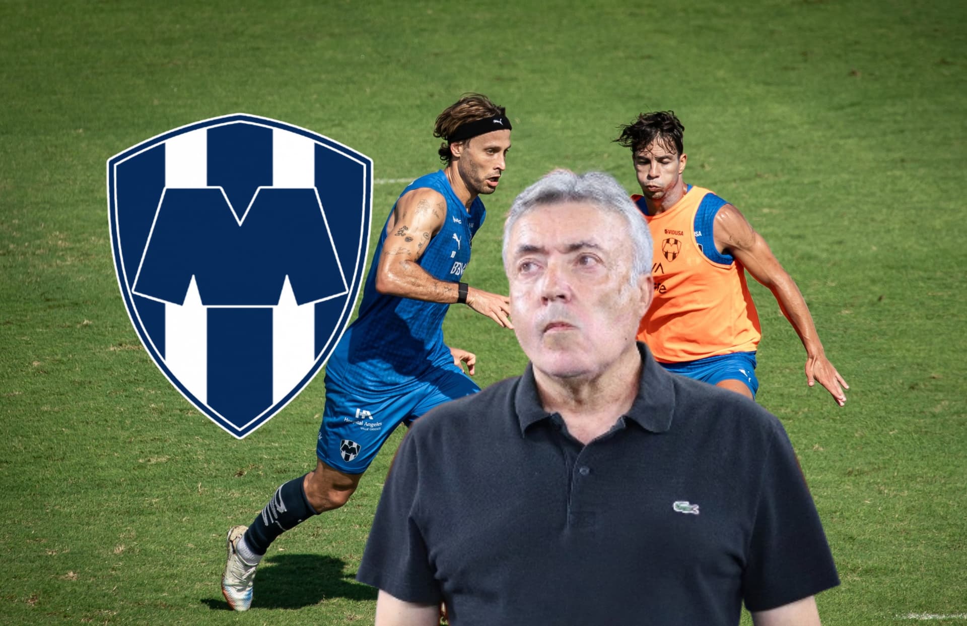 Jugadores en entrenamiento y Domenec Torrent/ Foto Rayados.
