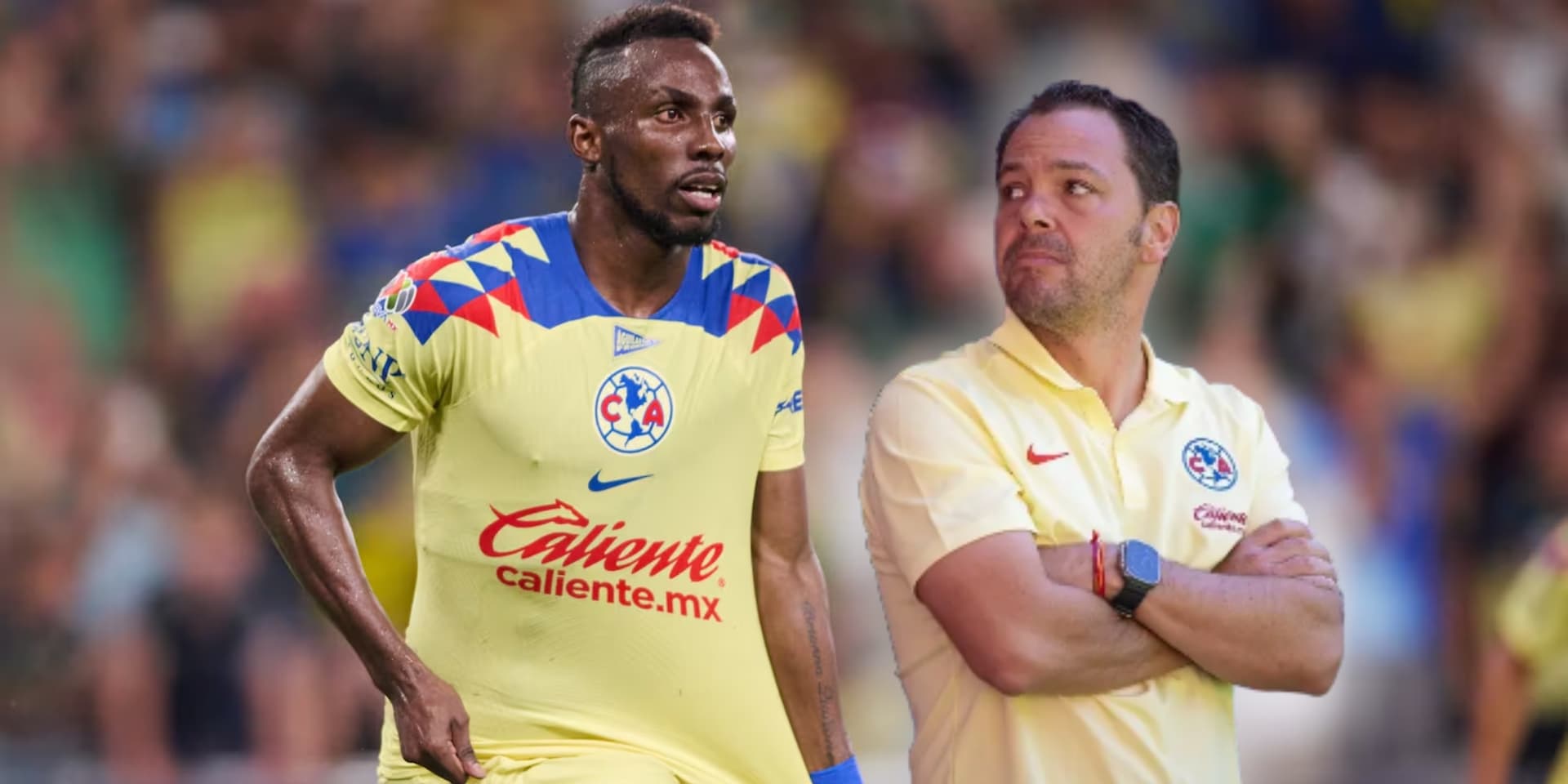 Julián Quiñones durante su festejo con el Club América (Fuente: Diario AS)