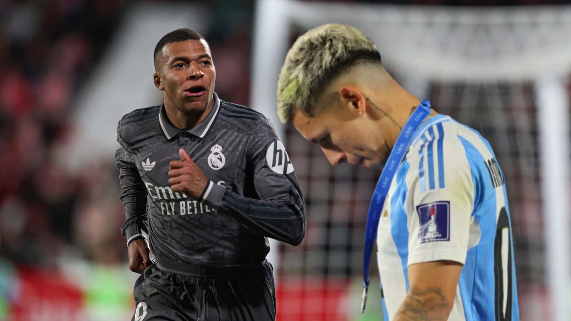 Kylian Mbappé en el Real Madrid y Gianluca Prestianni con la selección argentina Sub-20