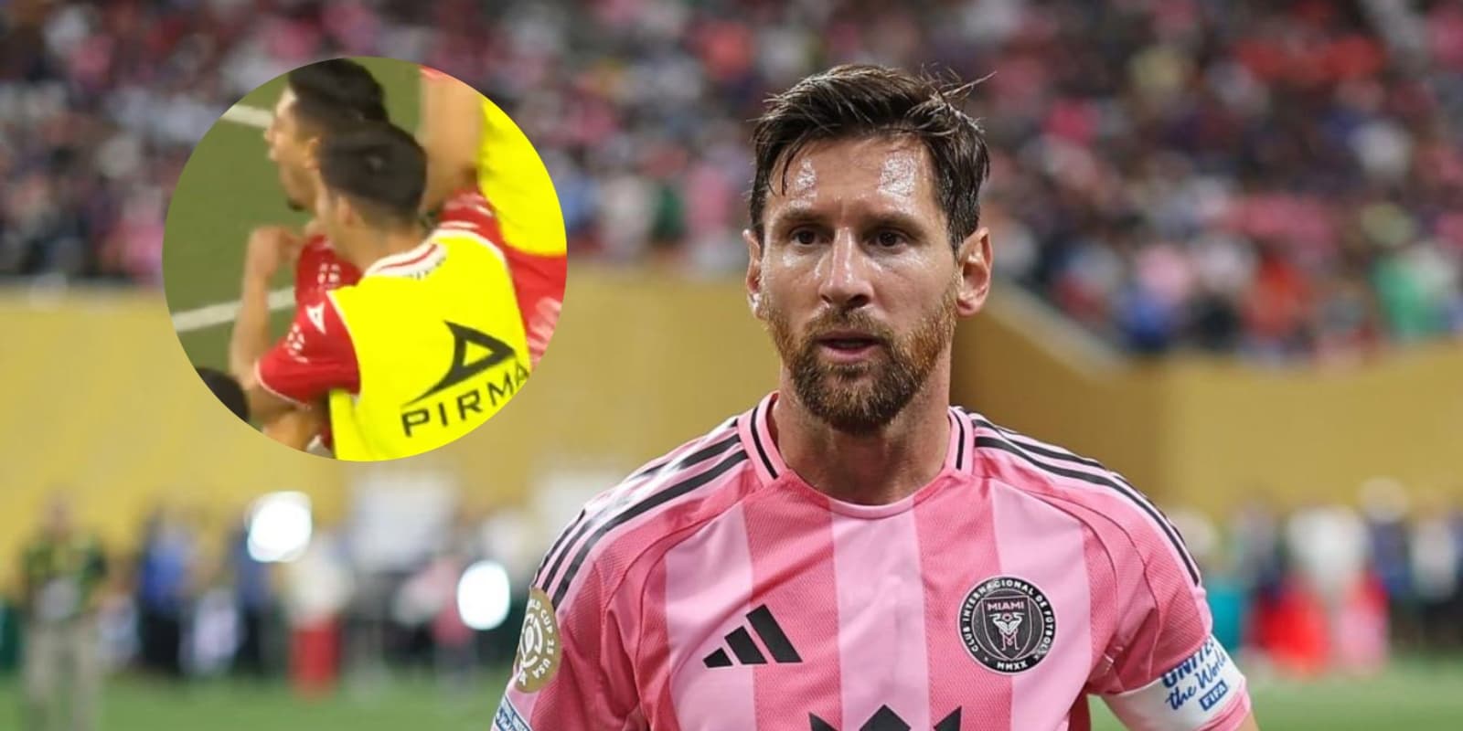 Lionel Messi junto al festejo de Ricardo Monreal / FOTO EL GRÁFICO