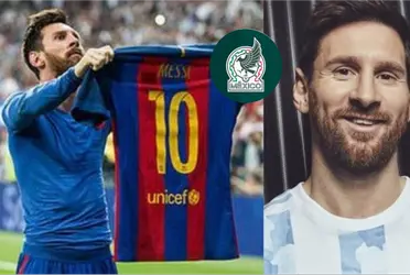 Lionel Messi y la camiseta de un jugador mexicano que se llevó, pero no fue la de Rafa Márquez, aunque eran compañeros en Barcelona. 