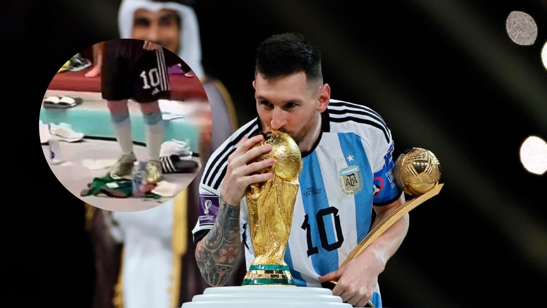 Lionel Messi y los festejos detrás del triunfo de Argentina hacia México