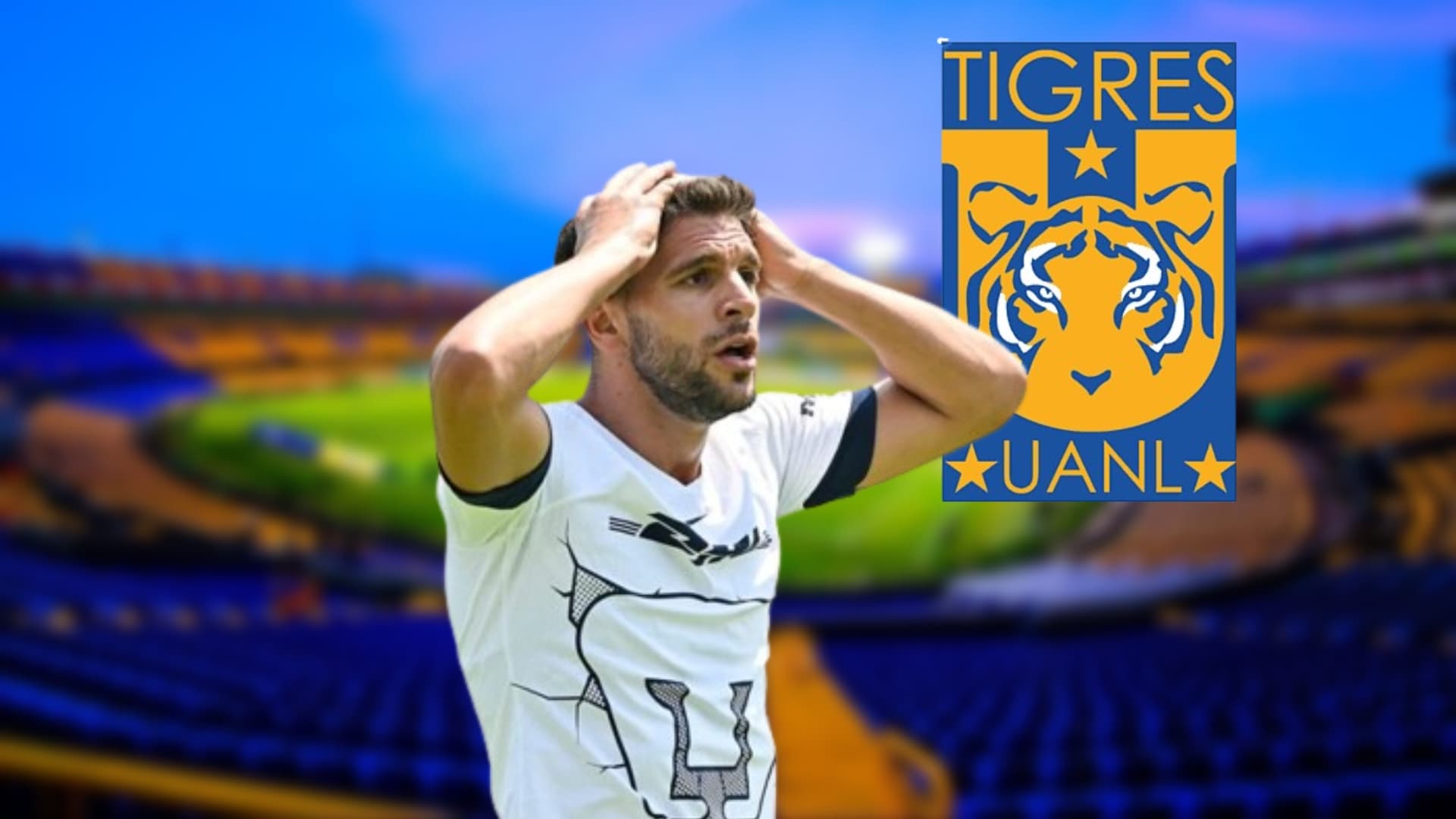 Lisandro Magallán lamentándose en Pumas / Imagen: Claro Sports
