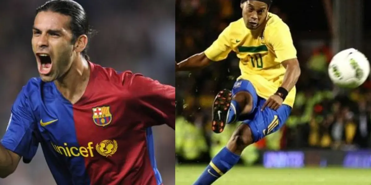 Llegaron juntos a Barcelona, pero cuando se enfrentaron a tiros libres en la práctica, Ronaldinho tuvo una impresión tras ver cómo cobraba los tiros libres Rafa Márquez.