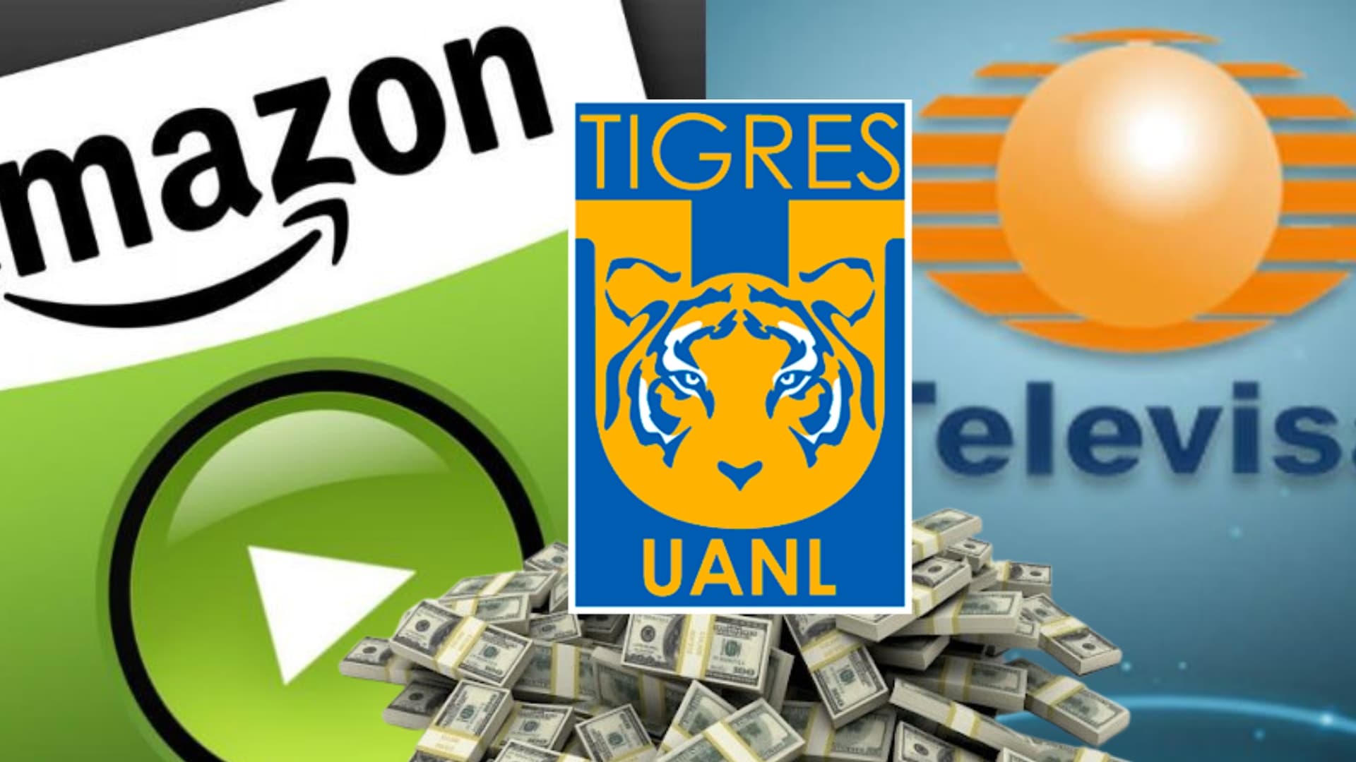 Logo de Amazon y Televisa con escudo de Tigres y millones de dólares/ Foto: Aristegui Noticias