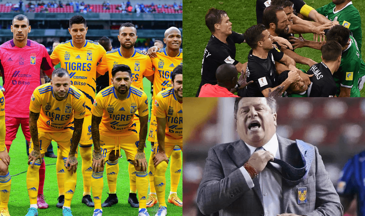 Los dos elementos de Tigres se fueron a los empujones en el partido de Cruz Azul vs Tigres