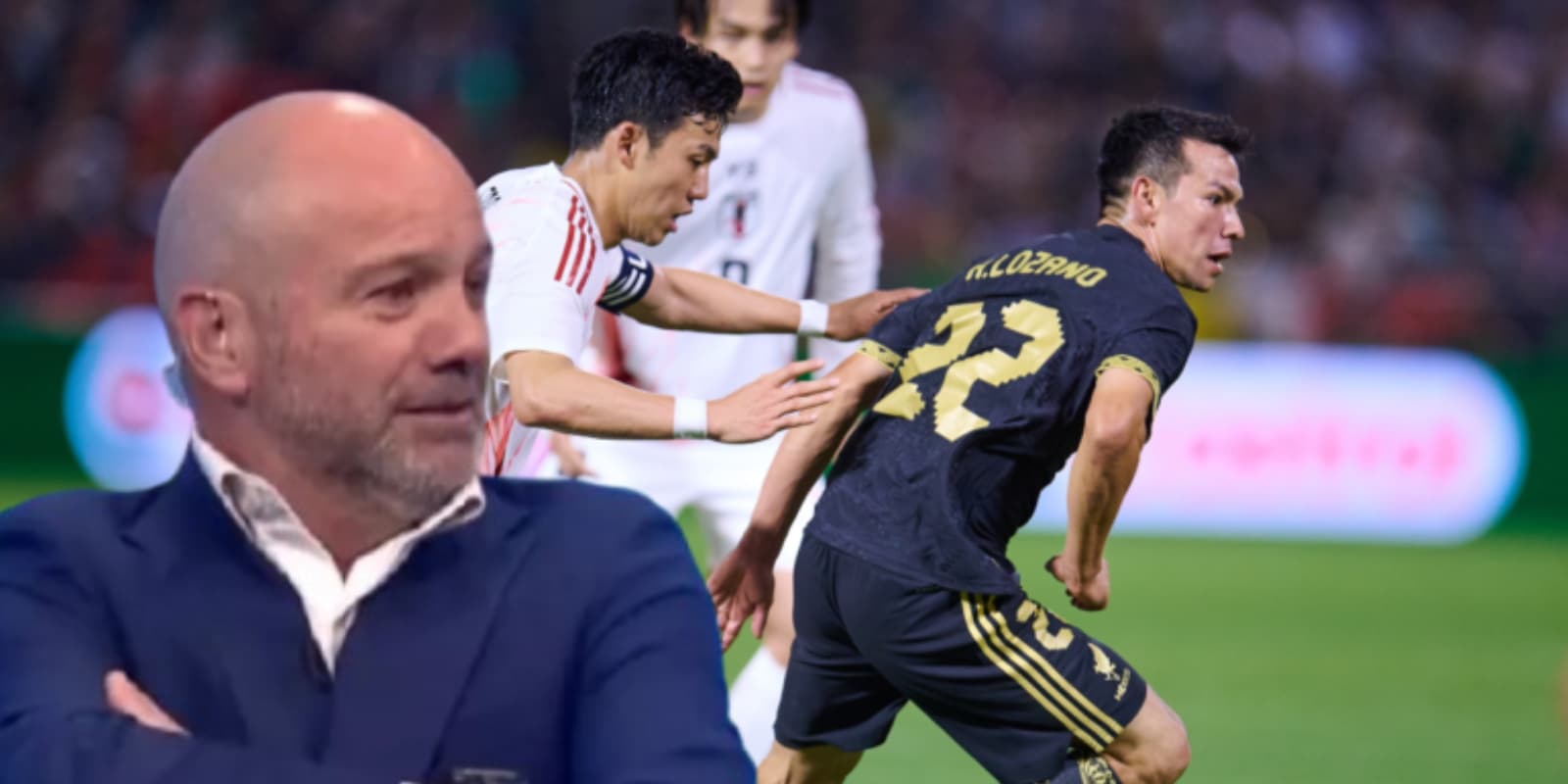 Luis García en el México vs Japón / FOTO TV AZTECA