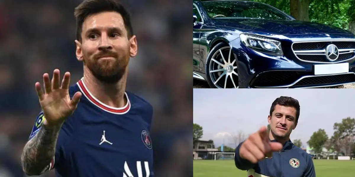 Luis Madrigal es criticado porque no está a la altura de Club América, sin embargo, tiene un coche Mercedes Benz, similar al que tiene Lionel Messi. 