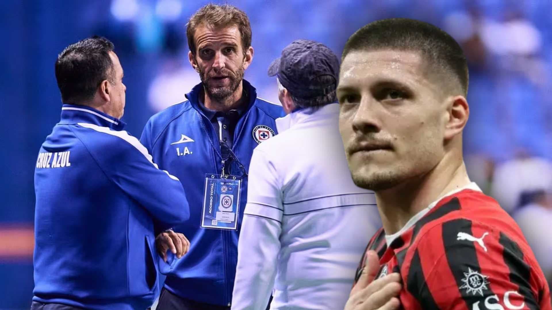 Luka Jovic y directiva de Cruz Azul