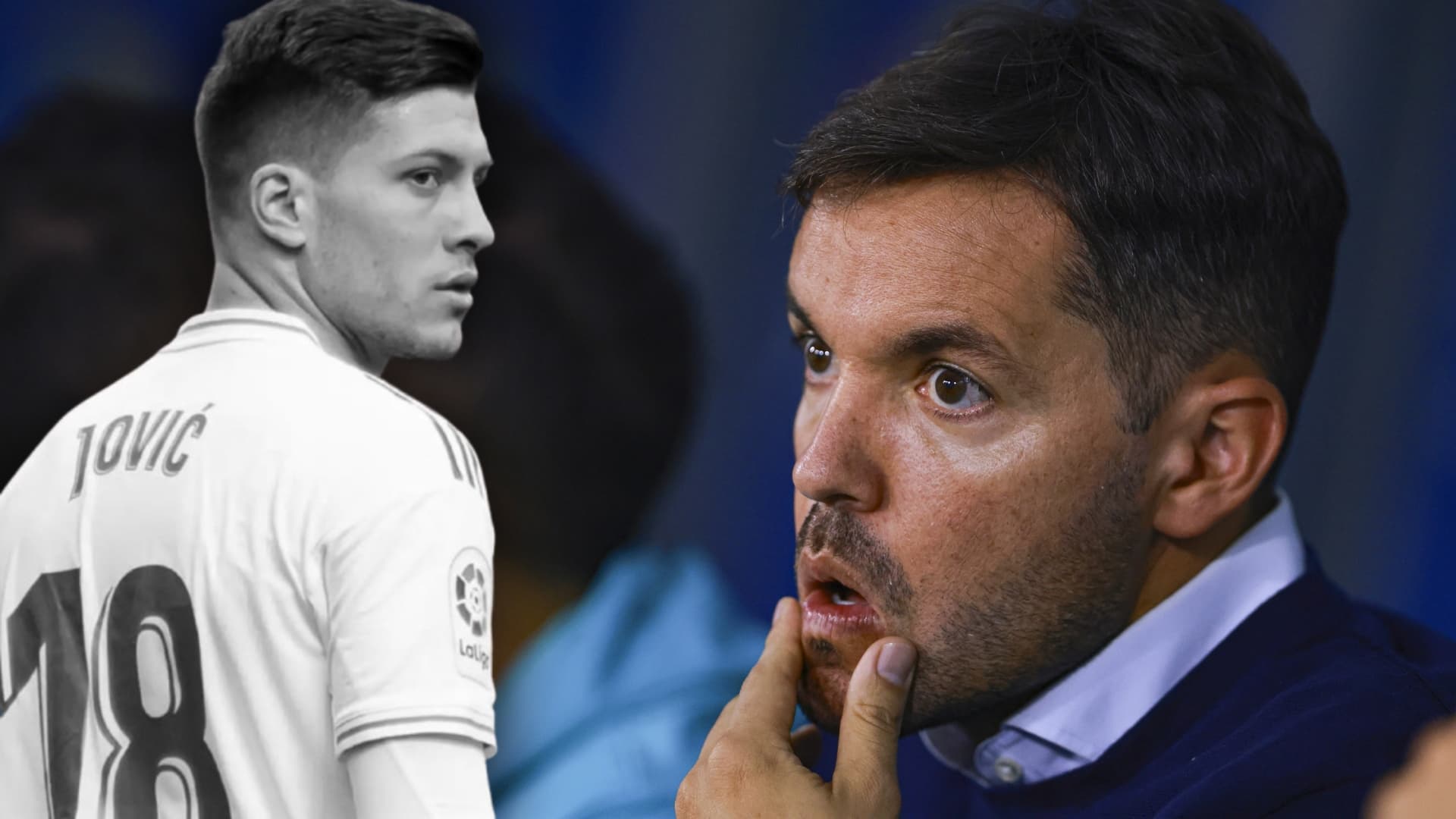 Luka Jovic y Nicolás Larcamón