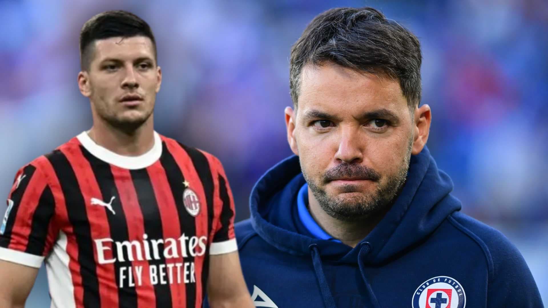 Luka Jovic y Nicolás Larcamón