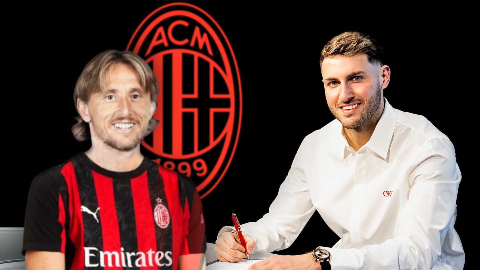 Luka Modric y Santiago Giménez (Foto: AC Milan)