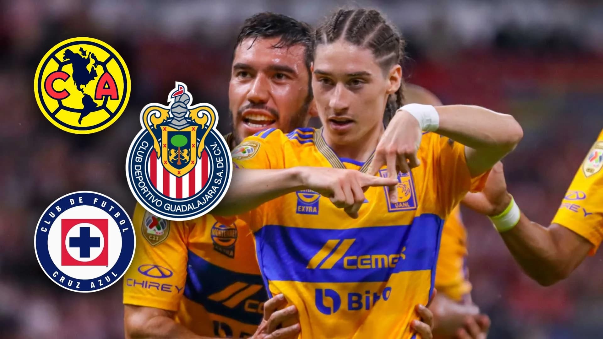 Marcelo Flores festejando su gol con Tigres