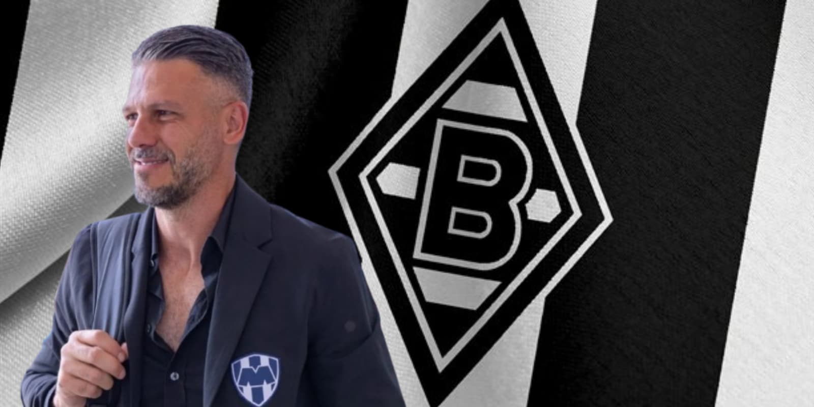 Martín Demichelis junto al escudo del Borussia Monchengladbach / FOTO TNT SPORTS