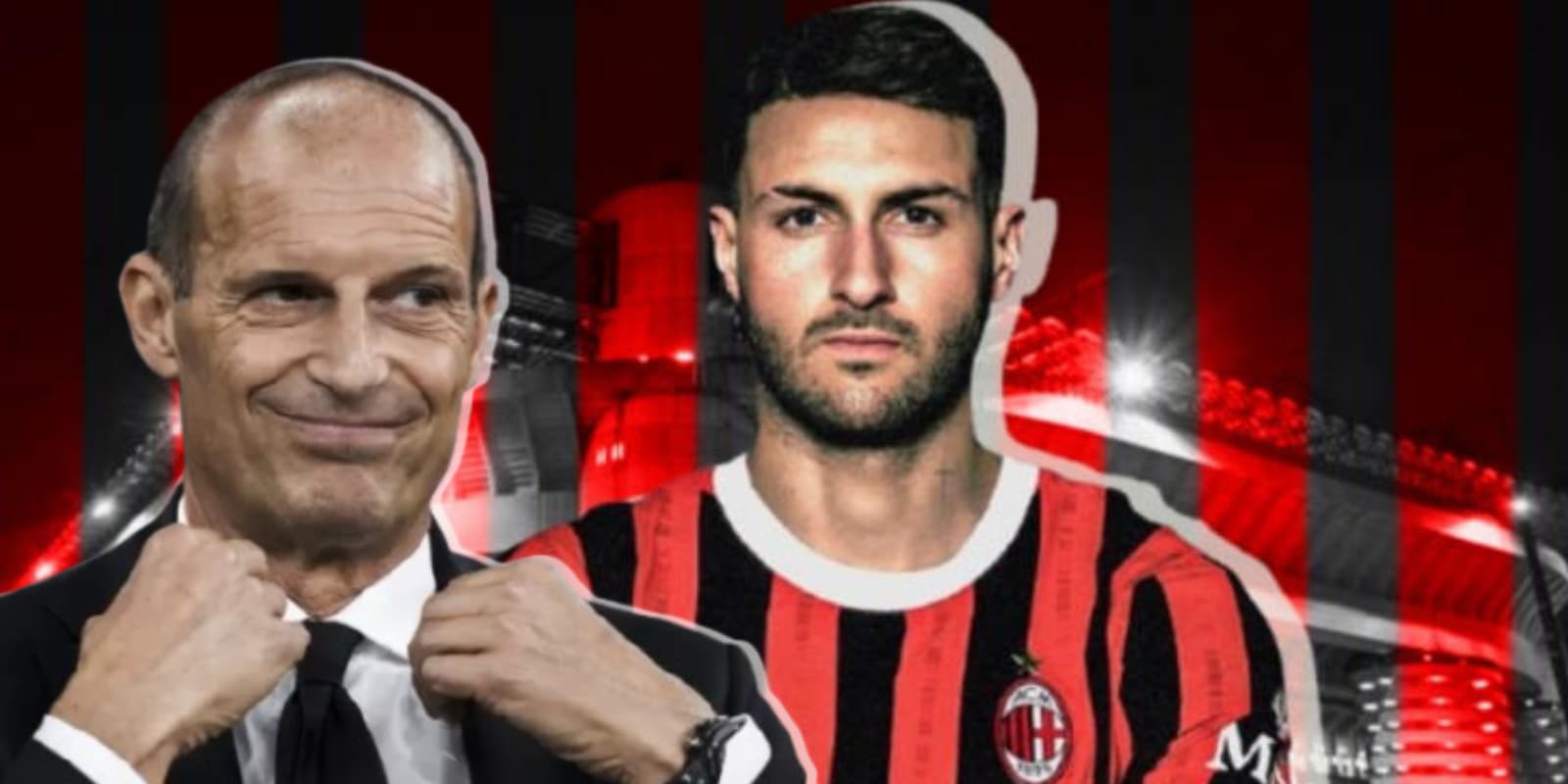 Massimiliano Allegri junto a Santiago Giménez / FOTO VIRGILIO SPORT