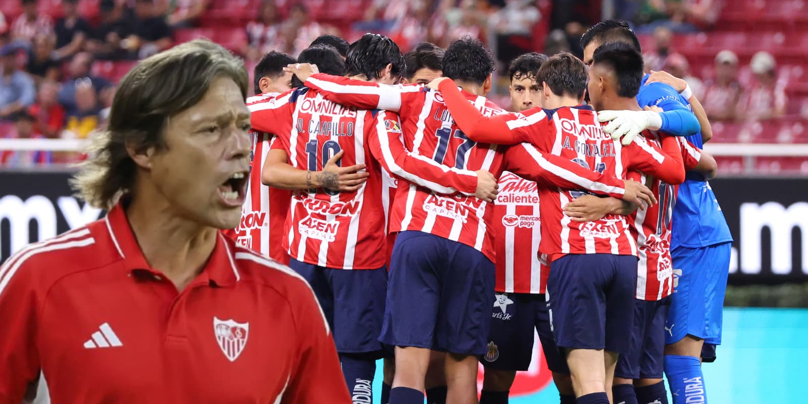 Matías Almeyda junto a futbolistas de Chivas / FOTO YAHOO NOTICIAS