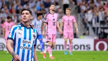 Messi y Artega en el duelo de Concachampions