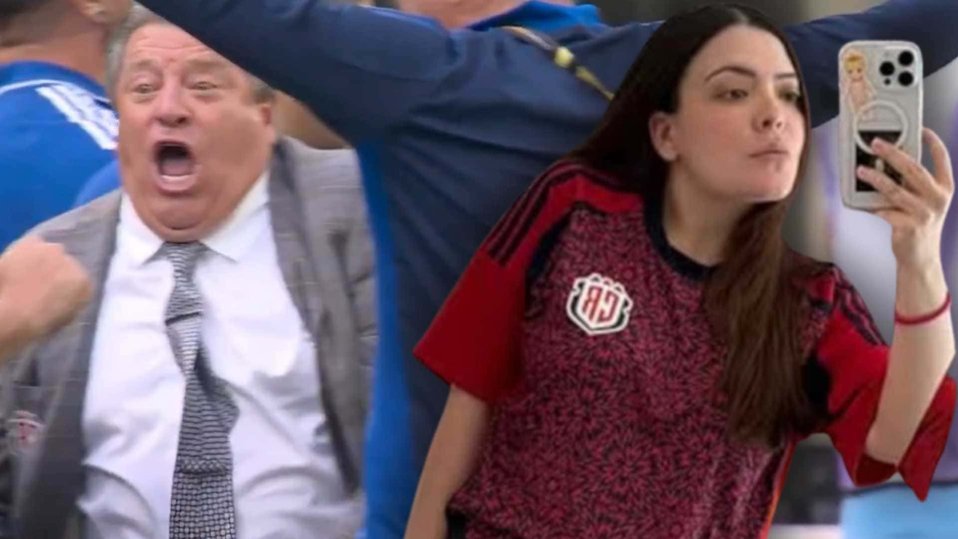 Miguel Herrera y su hija apoyando a Costa Rica