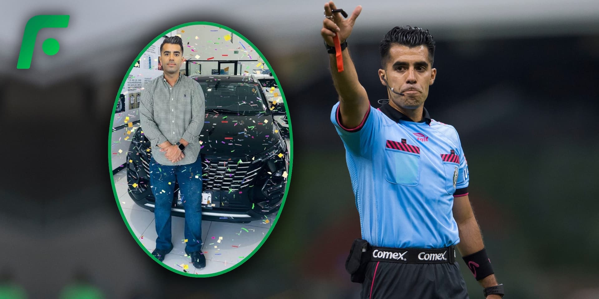 Montaje de Adonai Escobedo junto a un coche (Fuente: Xilzzie Campos / MEXSPORT)