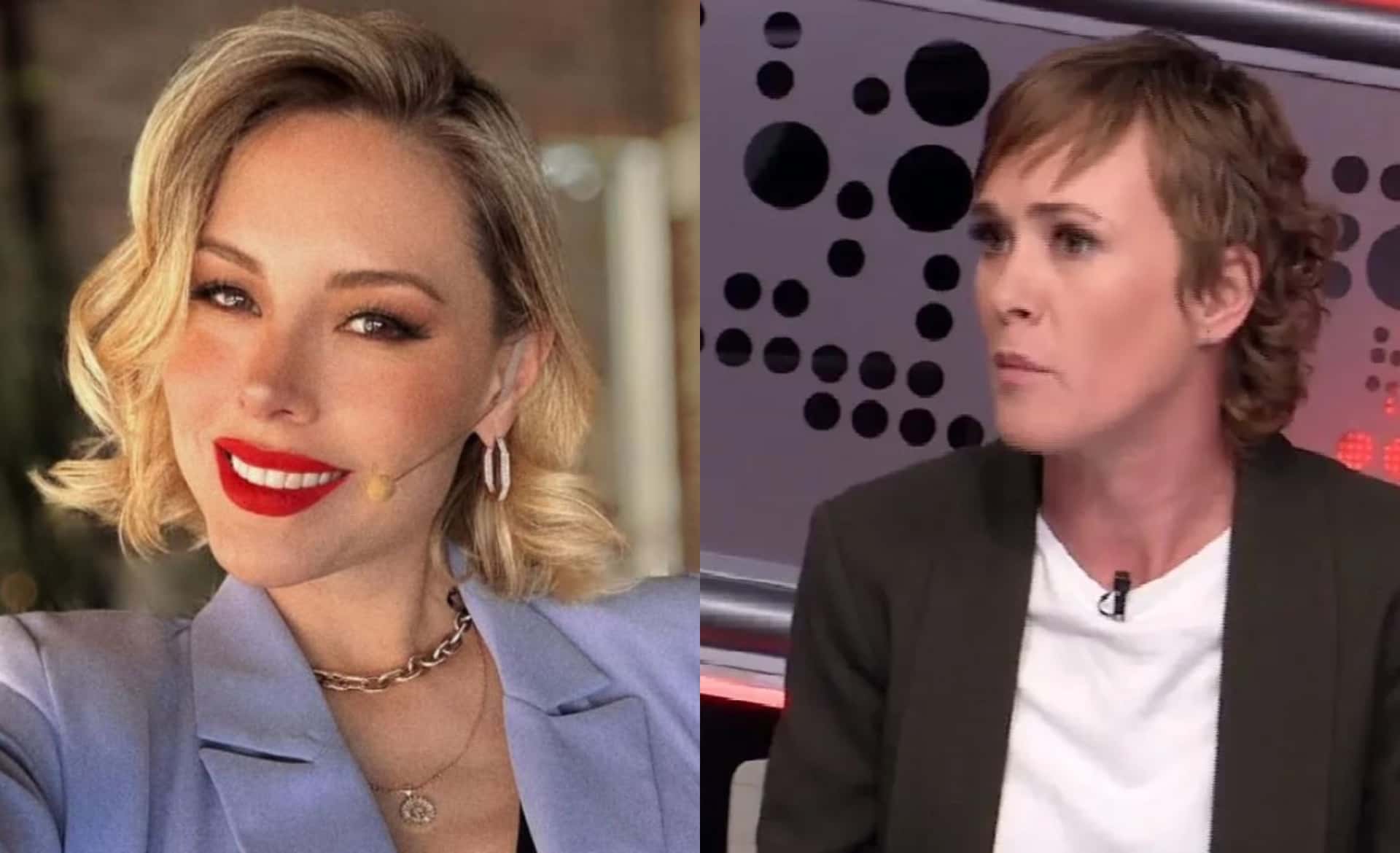 Montemayor posa en una foto, a la derecha, Reimres en un programa de debate (Fuente: IG Miroslava y N +)