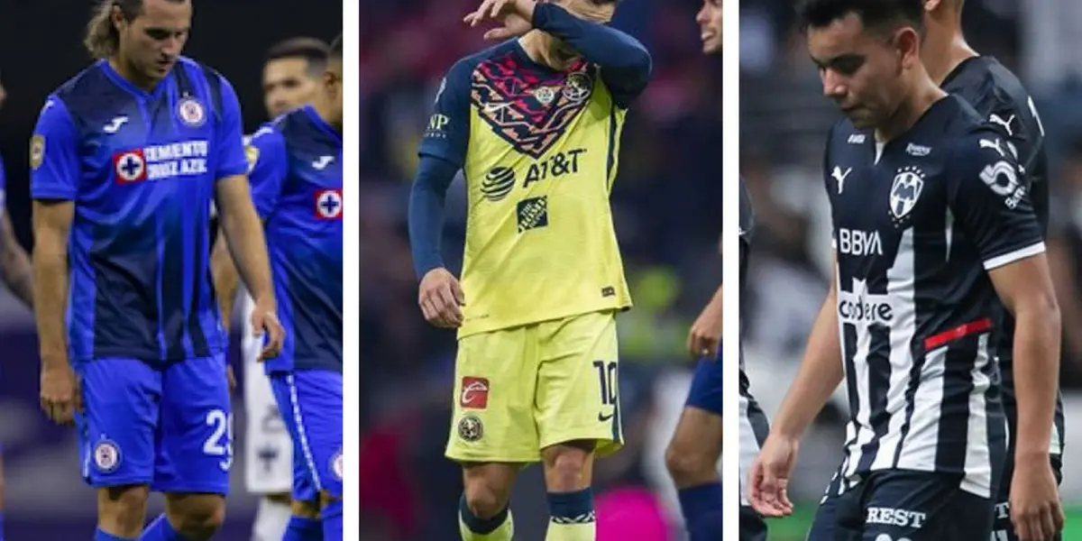 Monterrey, Cruz Azul y América, los tres clubes más caros de la Liga MX están fuera del Apertura 2021, Tigres podría unirse a la lista si cae esta tarde ante Santos.