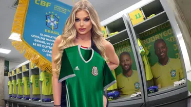 Mujer en el vestidor de la selección de Brasil / Heraldo 