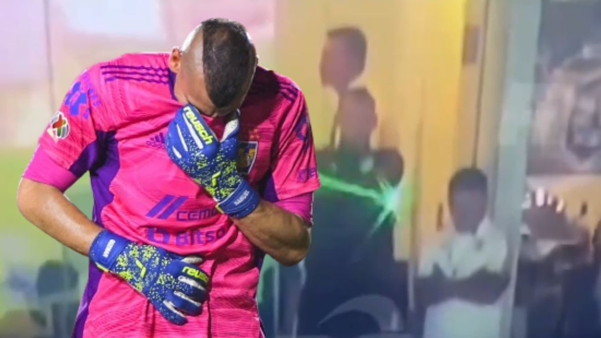 Nahuel Guzmán en el palco del Estadio BBVA y con camiseta de Tigres/ Foto: Telediario