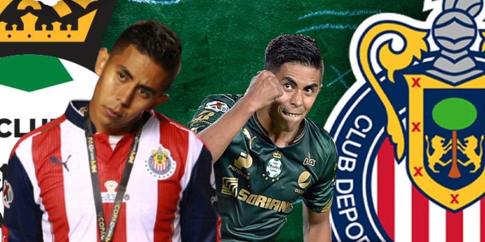 Néstor Calderón con la playera de Chivas y Santos Laguna / FOTO SOY FÚTBOL