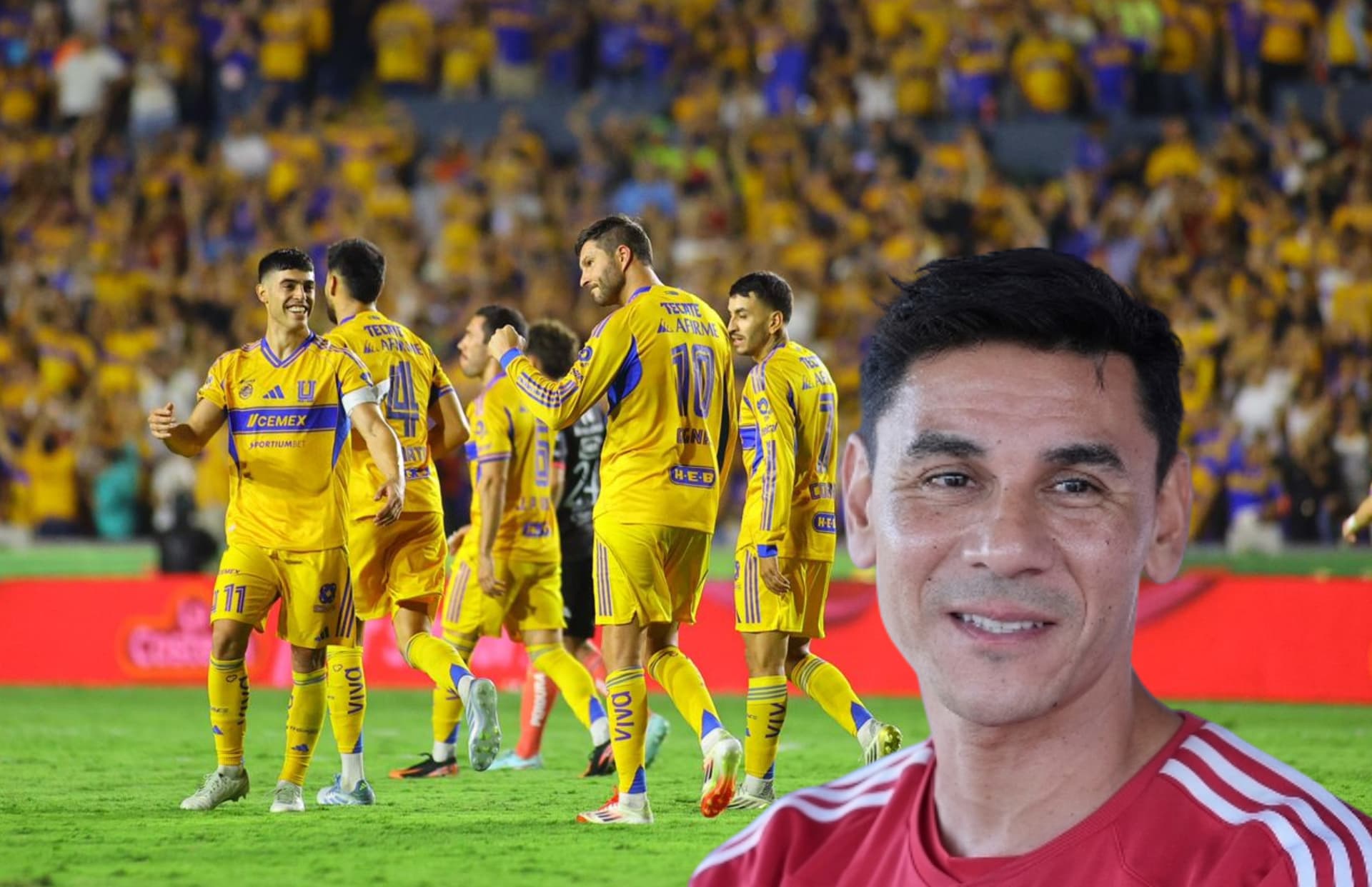 Óscar Ustari y jugadores de Tigres/Foto San Cadilla El Norte..