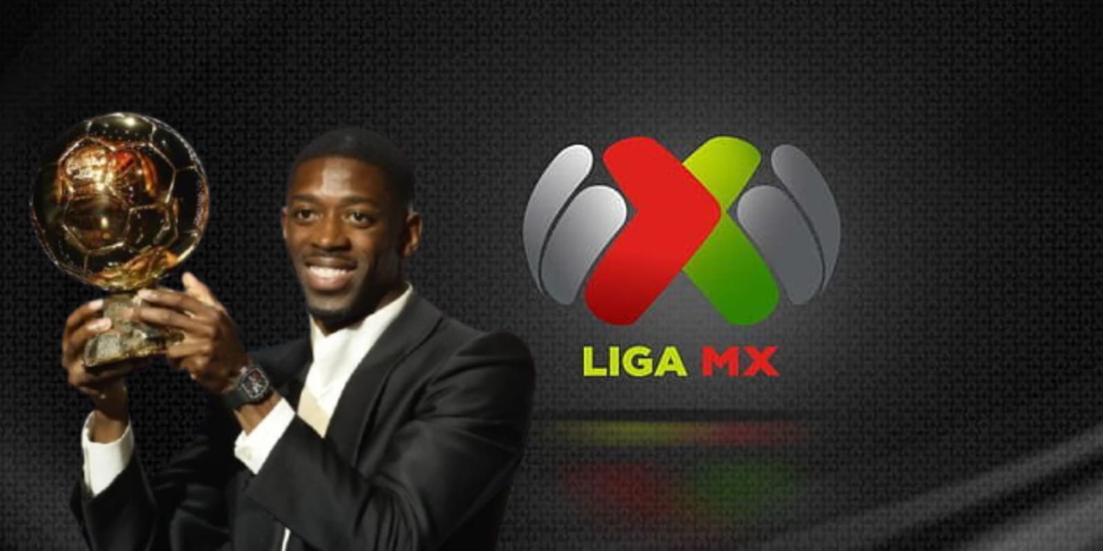Ousmane Dembélé junto al logo de la Liga MX / FOTO EL DEBER