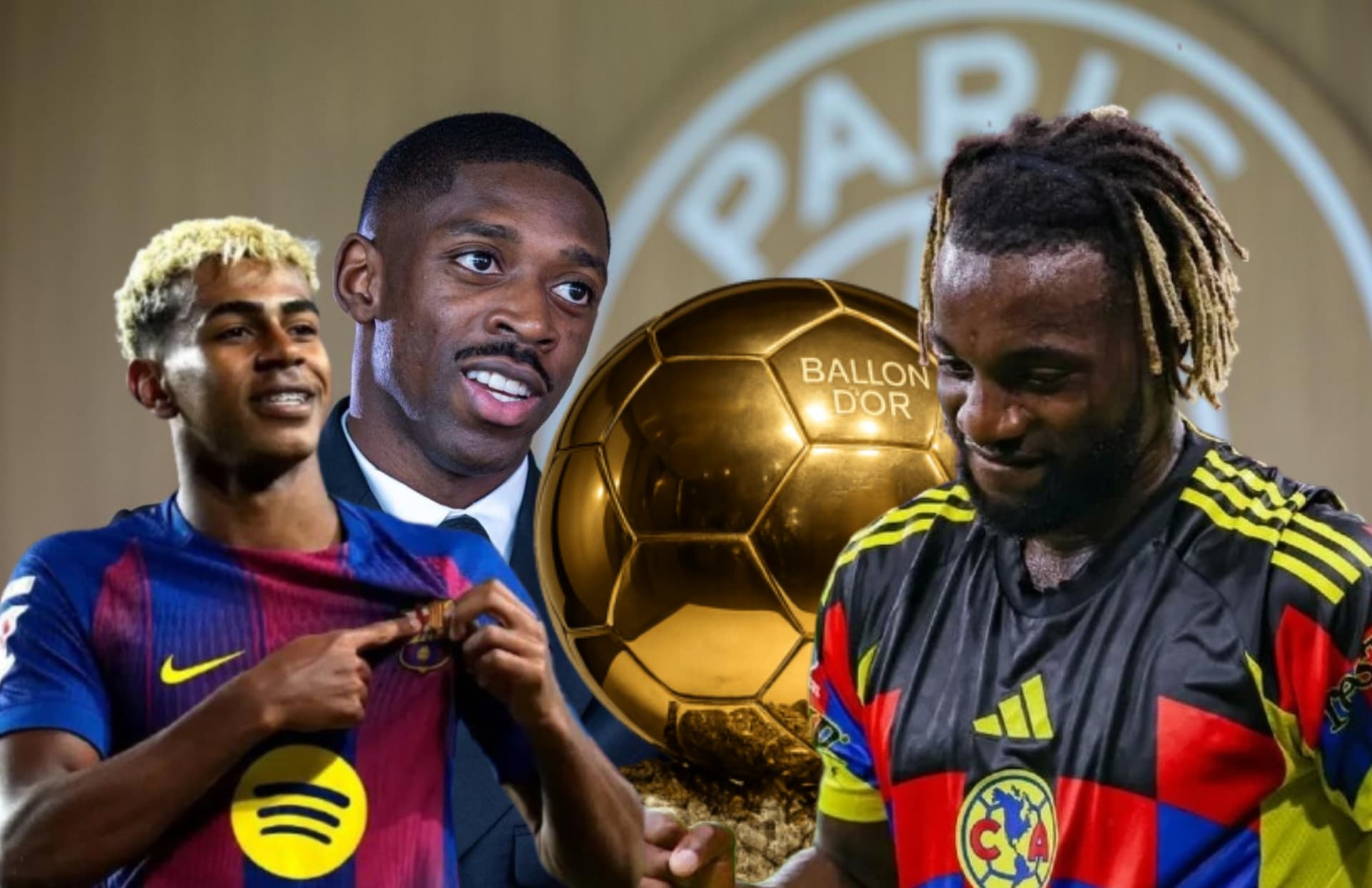 Ousmane Dembélé, Lamine Yamal y Allan Saint-Maximin/ Foto Paris Saint Germain.