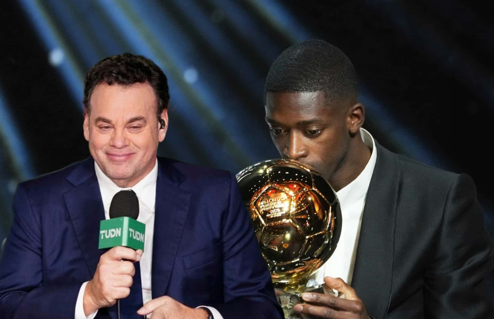 Ousmane Dembélé y David Faitelson/ Foto Agencia AP.