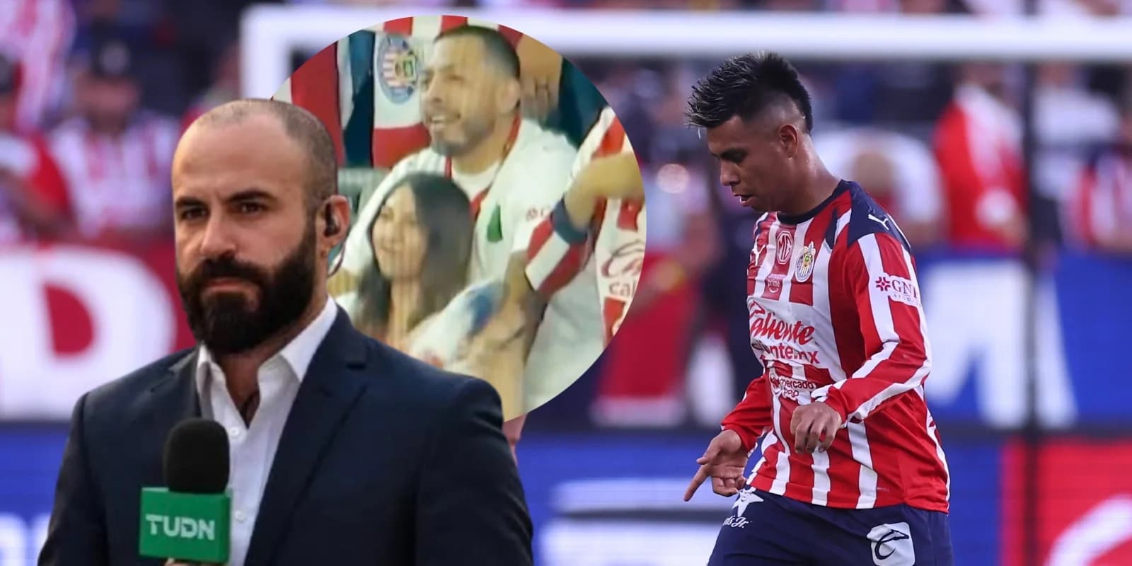 Pareja sacude la transmisión de TUDN en el Chivas vs Atlas