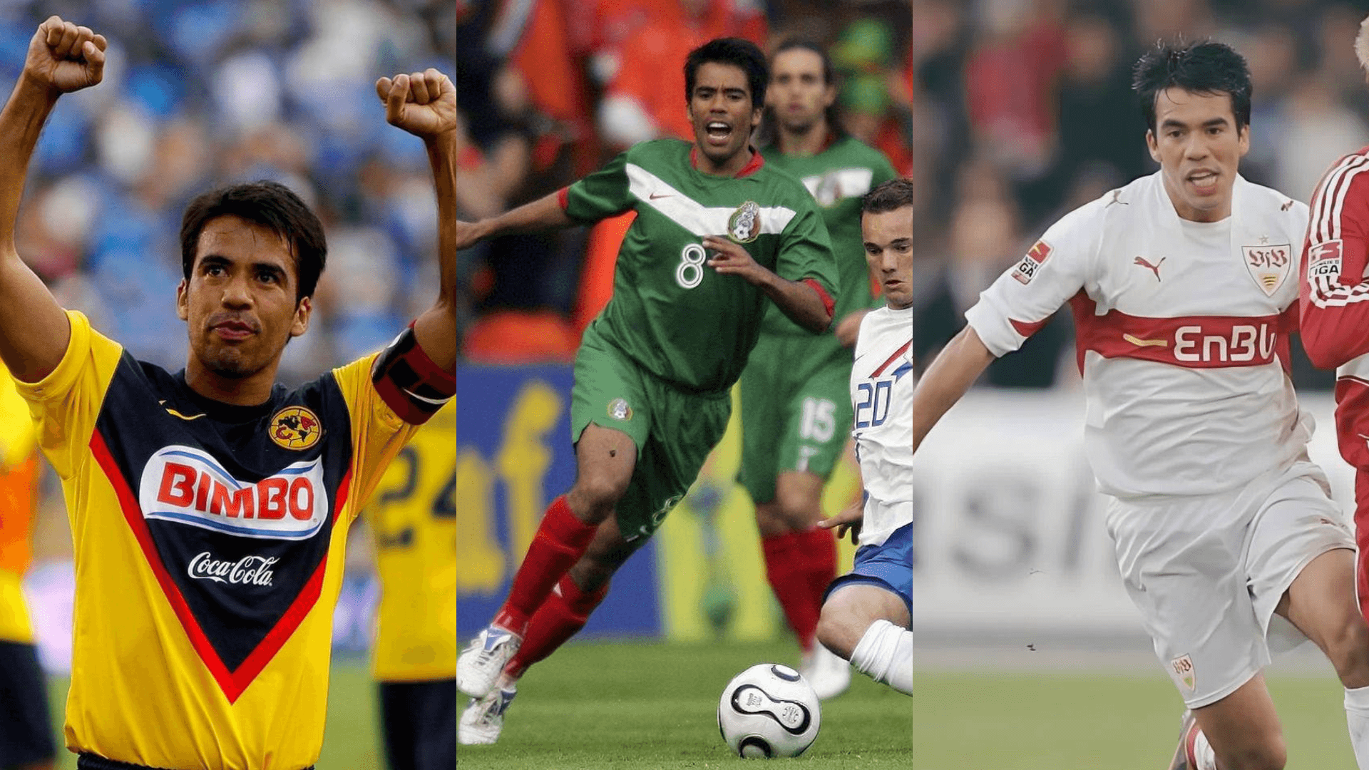 Pavel Pardo jugando en el América, el Tri y el Stuttgart | Fotos: X oficial de Pavel Pardo