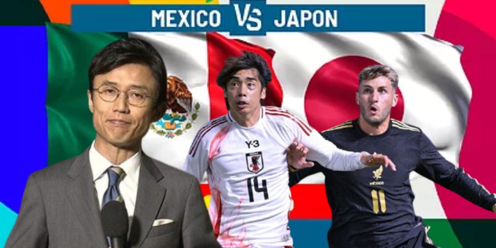 Periodista japonés en el México vs Japón / FOTO FOX DEPORTES