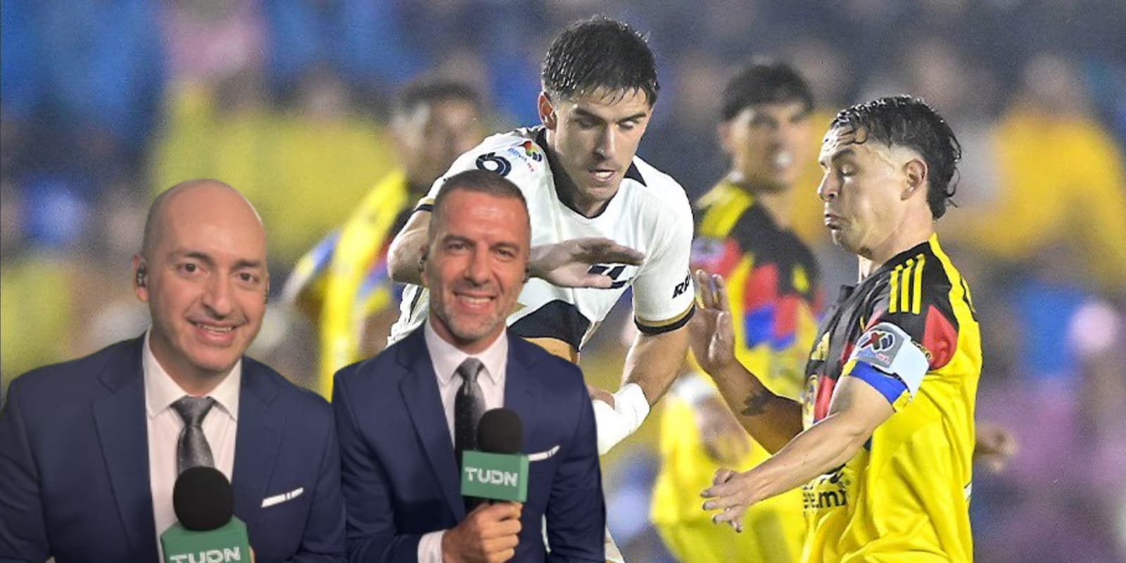 Periodistas de TUDN en el América vs Pumas / FOTO X