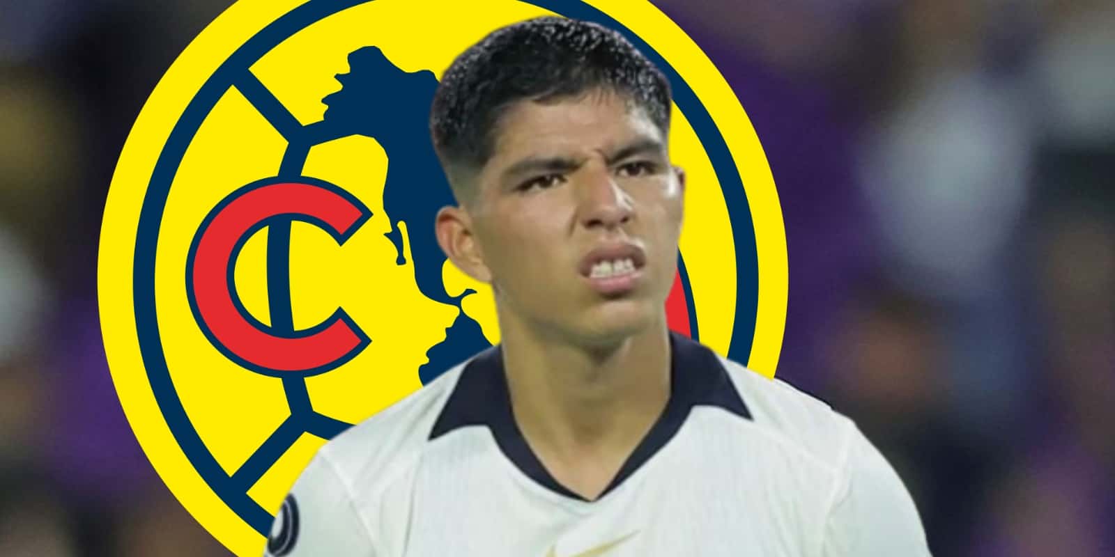 Piero Quispe junto al escudo del América / FOTO GETTY IMAGES